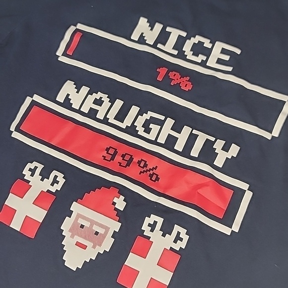FREE with Purchase Children's Place Chirstmas Santa Naughty Nice Cotton Long - Picture 2 of 4